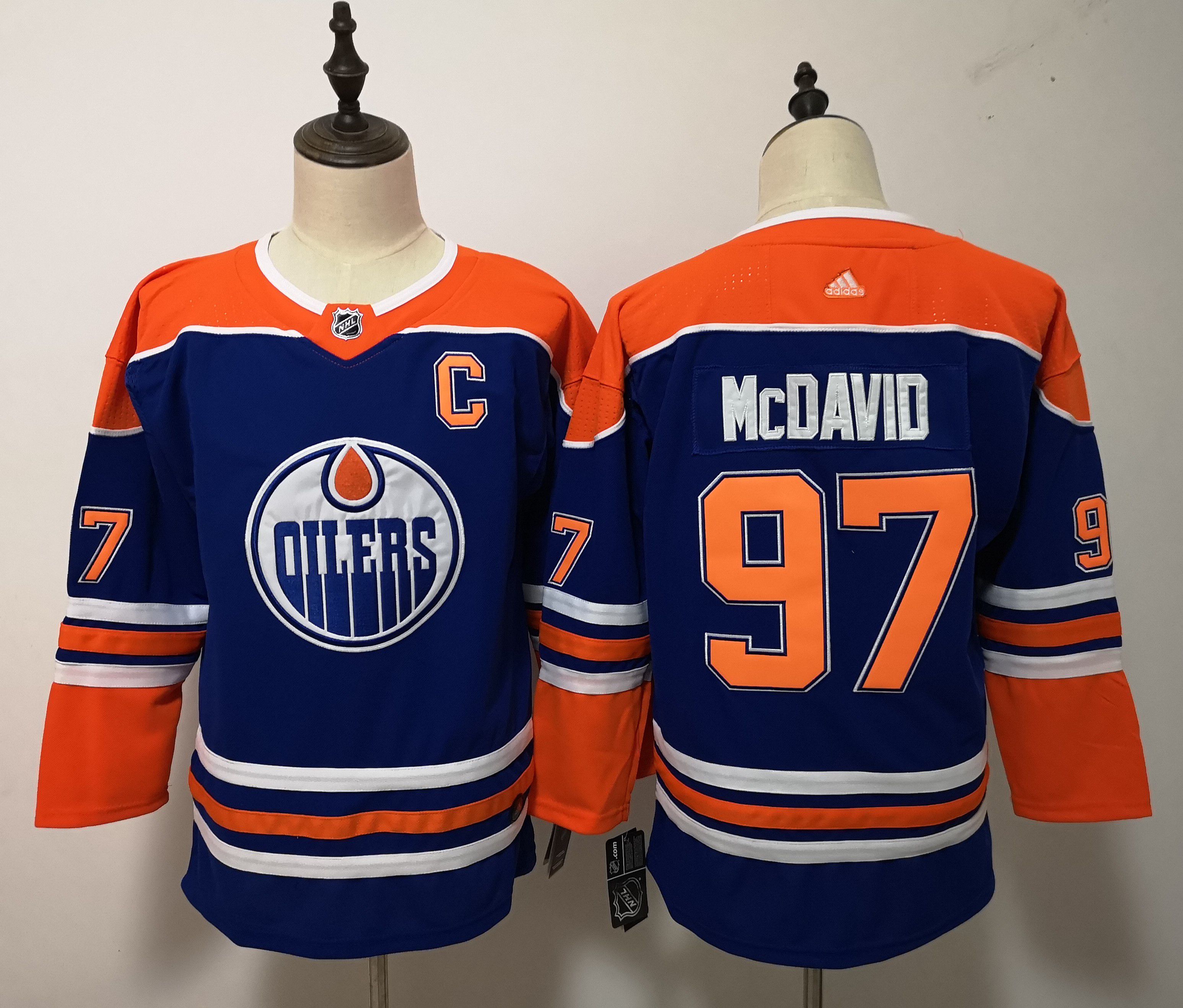 Women Edmonton Oilers #97 Mcdavid Blue Adidas Alternate Authentic Stitched NHL Jersey